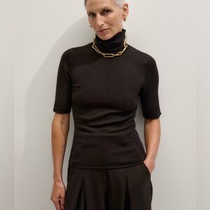 NWT ME+ME Roll Neck Knit Tee Superfine Merino XXS $195
